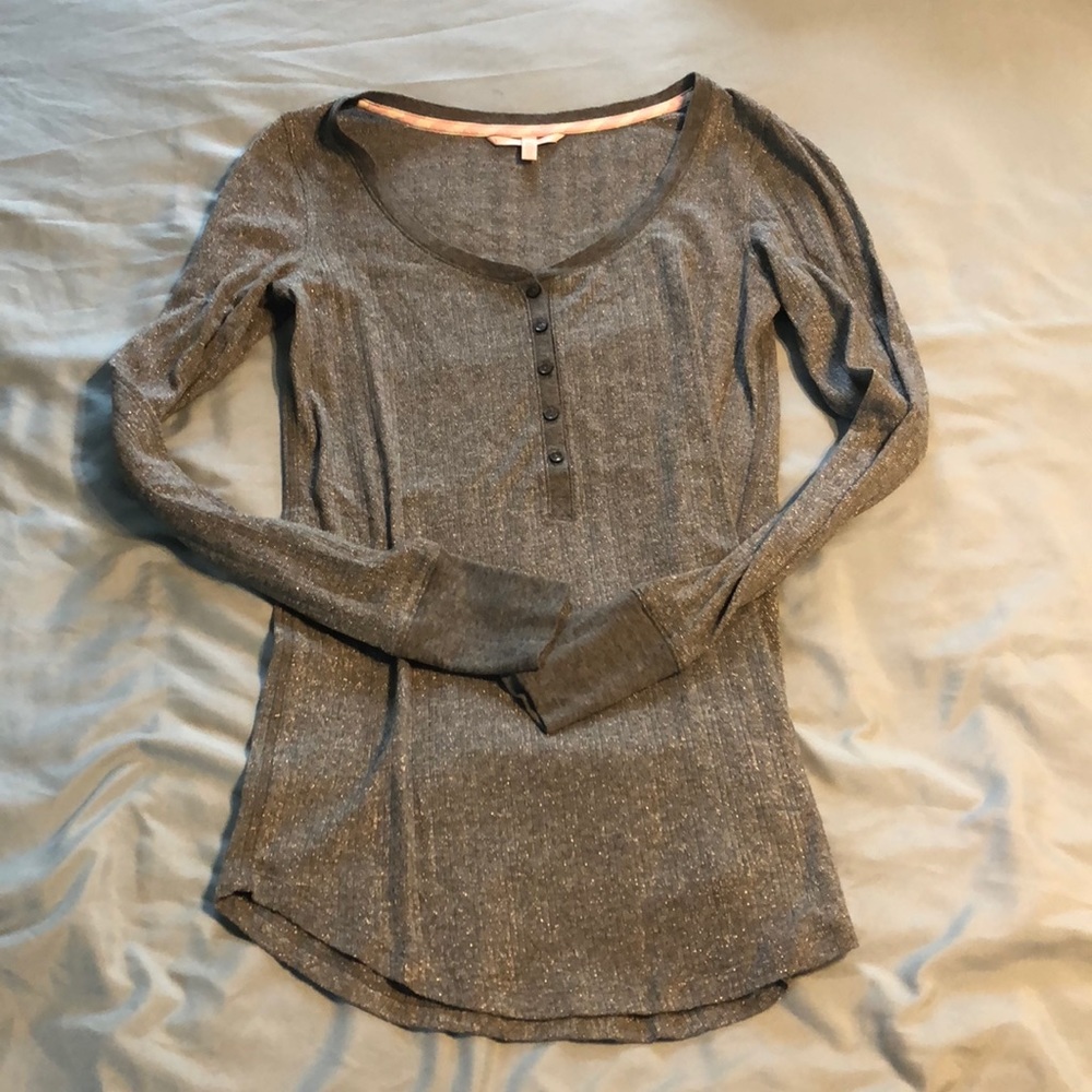 Sparkly Long Sleeve Henley